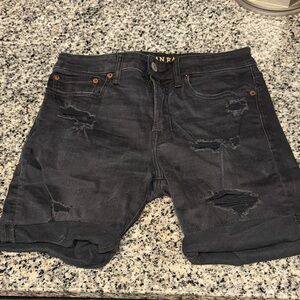 American Eagle Outfitters Dark Gray Distressed Jean Shorts
